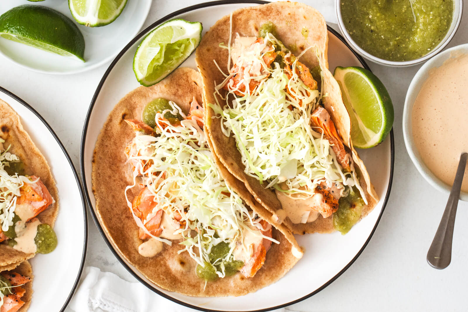 Elevate Taco Night: Grilled Salmon Tacos with Two Signature Sauces